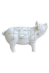 KDMD Ceramic Pig Ornament 32cm in Off-White - thumbnail 2