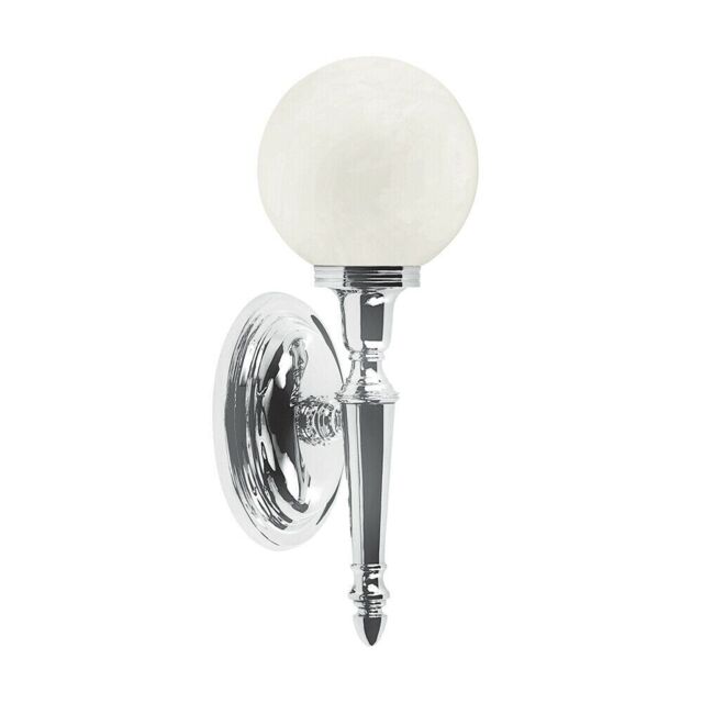 Loops IP44 Wall Light Globe Shaped Glass Shade LED Included Chrome LED G9 3.5W in Clear