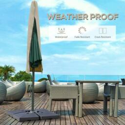 OUTSUNNY Garden Parasol Cover for 2-4.6m Outdoor Umbrella UV Protector with Rod, Zipper in Khaki - thumbnail 4