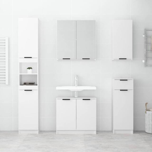Berkfield Home Wall-mounted Bathroom Cabinet White 32x20x67 cm - Size: 32 x 20 x 67 cm - image 1