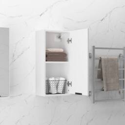 Berkfield Home Wall-mounted Bathroom Cabinet White 32x20x67 cm - Size: 32 x 20 x 67 cm - thumbnail 4
