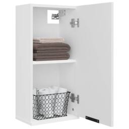 Berkfield Home Wall-mounted Bathroom Cabinet White 32x20x67 cm - Size: 32 x 20 x 67 cm - thumbnail 5