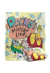 Nickelodeon Rocko'S Modern Life Rocko'S Modern Life Logo Group Silky Touch Super Soft Throw Blanket 152 X 127 cm in White - thumbnail 2
