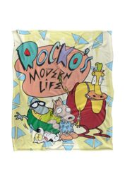 Nickelodeon Rocko'S Modern Life Rocko'S Modern Life Logo Group Silky Touch Super Soft Throw Blanket 152 X 127 cm in White - thumbnail 1