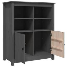 Berkfield Home Sideboard Grey 83x41.5x100 cm Solid Wood Pine - thumbnail 7