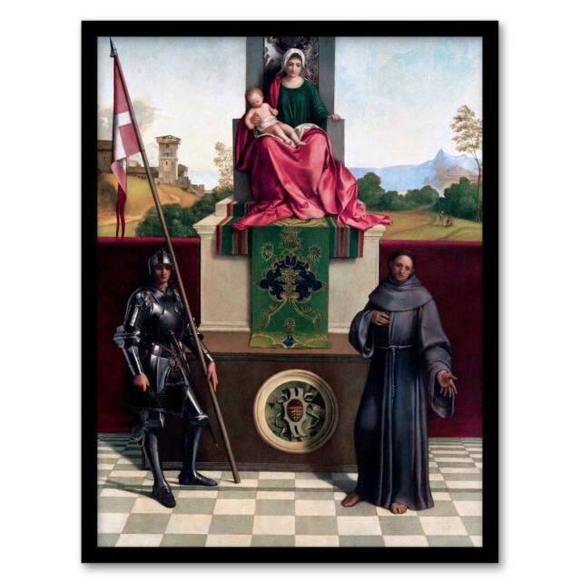 Artery8 Giorgione Madonna & Child St Francis St Nicasius Framed Art Print - Size: A4 - image 1