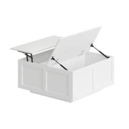 KEEPREAPER Stylish Square Coffee Table with Large Hidden Storage in White - thumbnail 5