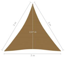 Berkfield Home Sunshade Sail 160 g/m ² Taupe 3x3x3 m HDPE in Beige - thumbnail 6