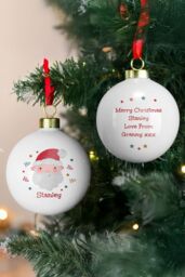 Personalised Memento Company Personalised Santa Christmas Bauble in White - thumbnail 4