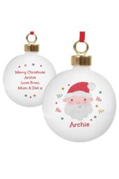 Personalised Memento Company Personalised Santa Christmas Bauble in White - thumbnail 1