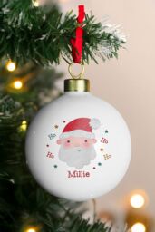 Personalised Memento Company Personalised Santa Christmas Bauble in White - thumbnail 3