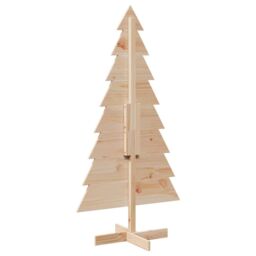 Berkfield Home Wooden Christmas Tree for Decoration 150 cm Solid Wood Pine in Brown - thumbnail 5