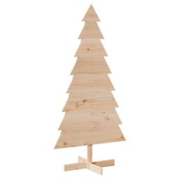 Berkfield Home Wooden Christmas Tree for Decoration 150 cm Solid Wood Pine in Brown - thumbnail 2