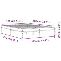 Berkfield Home Durable Bed Frame without Mattress Sonoma Oak 120x200 cm in Light Tan - Size: Small Double - thumbnail 9