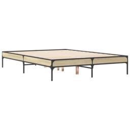 Berkfield Home Durable Bed Frame without Mattress Sonoma Oak 120x200 cm in Light Tan - Size: Small Double - thumbnail 6