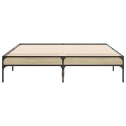Berkfield Home Durable Bed Frame without Mattress Sonoma Oak 120x200 cm in Light Tan - Size: Small Double - thumbnail 4