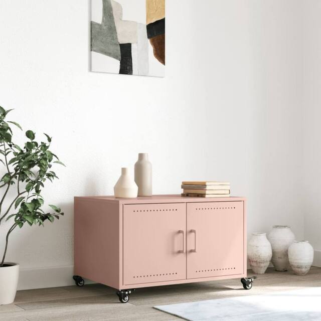 Berkfield Home Sturdy Coffee Table Pink 68x50x43.5 cm Steel