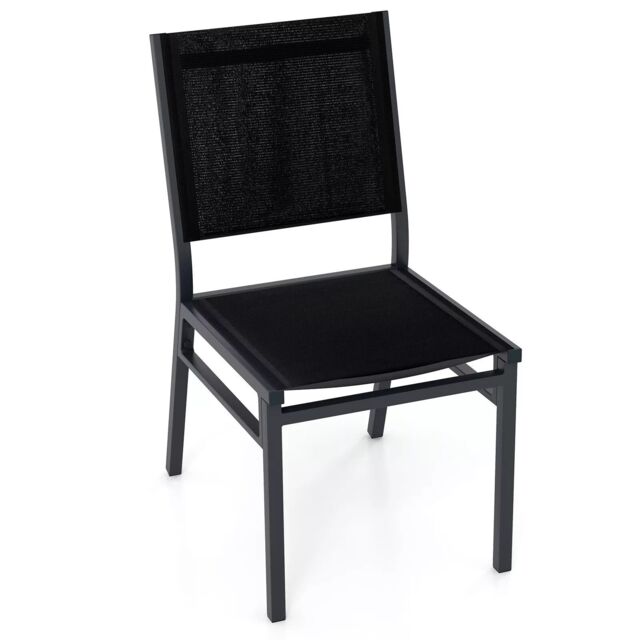 Costway Outdoor Dining Chairs Patio Armless Chair Lightweight Metal Chair in Black - image 1