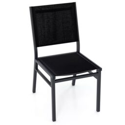 Costway Outdoor Dining Chairs Patio Armless Chair Lightweight Metal Chair in Black - thumbnail 1