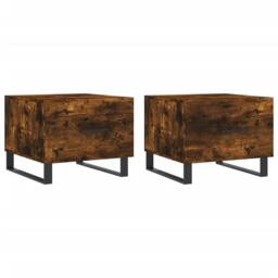 Berkfield Home Coffee Tables 2 pcs Smoked Oak 50x50x40 cm Engineered Wood in Brown - Size: 50 x 50 x 40 cm - thumbnail 1