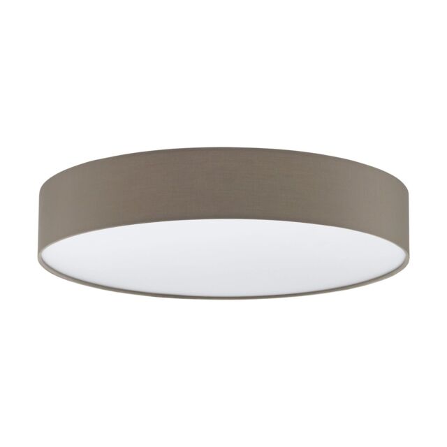 Loops Flush Ceiling Light Colour White Shade Taupe White Fabric Plastic Bulb LED 40W - image 1