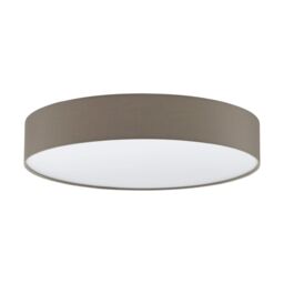 Loops Flush Ceiling Light Colour White Shade Taupe White Fabric Plastic Bulb LED 40W - thumbnail 1