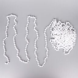 Shatchi White Shiny Christmas Bead Chain Metallic Garland Artificial Pearls Tinsel For Tree Hanging Decorations - thumbnail 4