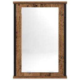 Berkfield Home Bathroom Mirror Cabinet Old Wood 42x12x60 cm Engineered Wood in Brown - Size: 42 x 12 x 60 cm - thumbnail 4