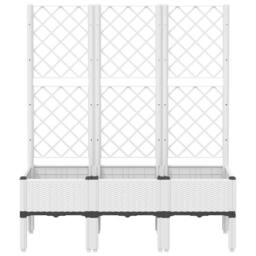 Berkfield Home Garden Planter with Trellis White 120x40x142 cm PP - Size: 120 x 40 x 142 cm - thumbnail 3