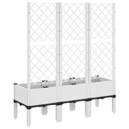 Berkfield Home Garden Planter with Trellis White 120x40x142 cm PP - Size: 120 x 40 x 142 cm - thumbnail 5
