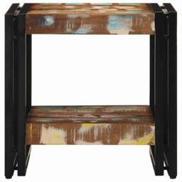 Berkfield Home Modern Coffee Table Multicolour 40x50x38 cm Solid Wood Reclaimed - Size: 40 x 50 x 38 cm - thumbnail 4