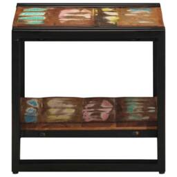 Berkfield Home Modern Coffee Table Multicolour 40x50x38 cm Solid Wood Reclaimed - Size: 40 x 50 x 38 cm - thumbnail 5