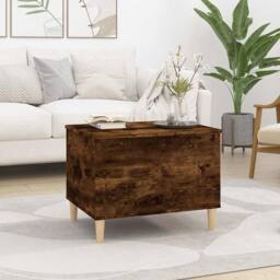 Berkfield Home Decorative Coffee Table Smoked Oak 60x44.5x45 cm Engineered Wood in Brown - thumbnail 1