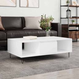 Berkfield Home Coffee Table White 104x60x35 cm Engineered Wood - Size: 104 x 60 x 35 cm - thumbnail 2
