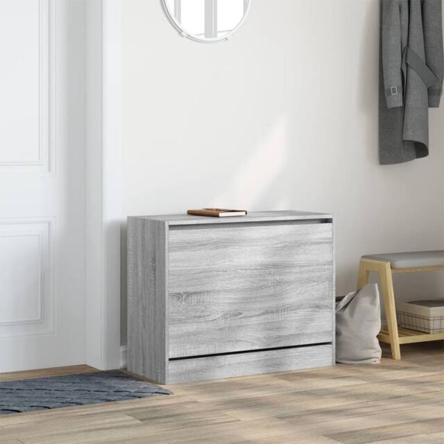 Berkfield Home Shoe Cabinet Grey Sonoma 80x34x63 cm Engineered Wood - Size: 80 x 34 x 63 cm - image 1