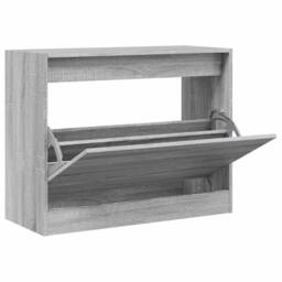 Berkfield Home Shoe Cabinet Grey Sonoma 80x34x63 cm Engineered Wood - Size: 80 x 34 x 63 cm - thumbnail 3