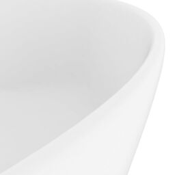 Berkfield Home Luxury Wash Basin with Overflow Matt White 36x13 cm Ceramic - thumbnail 6