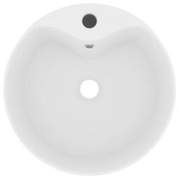 Berkfield Home Luxury Wash Basin with Overflow Matt White 36x13 cm Ceramic - thumbnail 3