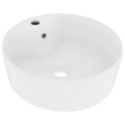 Berkfield Home Luxury Wash Basin with Overflow Matt White 36x13 cm Ceramic - thumbnail 2