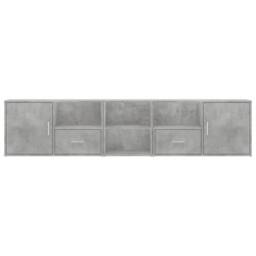 Berkfield Home Corner Cabinet Concrete Grey 200x40x45 cm Engineered Wood - Size: 200 x 40 x 45 cm - thumbnail 4