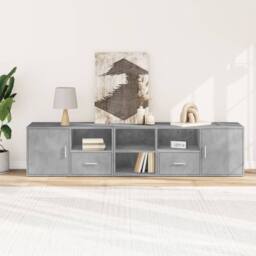 Berkfield Home Corner Cabinet Concrete Grey 200x40x45 cm Engineered Wood - Size: 200 x 40 x 45 cm - thumbnail 3