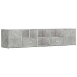 Berkfield Home Corner Cabinet Concrete Grey 200x40x45 cm Engineered Wood - Size: 200 x 40 x 45 cm - thumbnail 2