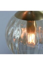 Netlighting Dimple Modern Cluster 3 Light Pendant Brushed Brass Champagne Glass Shade in Gold - thumbnail 5