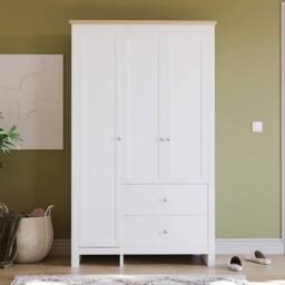 HD Designs Arlington 3 Door 2 Drawer Wardrobe 1800 x 1090 x 520 mm in White - thumbnail 2