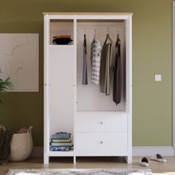HD Designs Arlington 3 Door 2 Drawer Wardrobe 1800 x 1090 x 520 mm in White - thumbnail 4