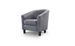 Ashfield Tub Chair in Slate Grey Linen - thumbnail 1