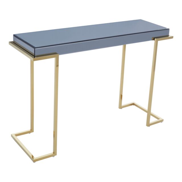 Orsina Luxe Console Table, Modern Lounge Table With C-Shaped Base, Metallic Decorative Table, Outdoor Patio Table in Grey - image 1