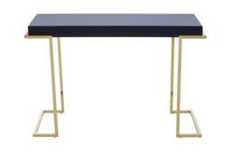 Orsina Luxe Console Table, Modern Lounge Table With C-Shaped Base, Metallic Decorative Table, Outdoor Patio Table in Grey - thumbnail 4