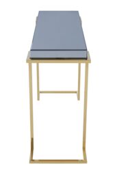 Orsina Luxe Console Table, Modern Lounge Table With C-Shaped Base, Metallic Decorative Table, Outdoor Patio Table in Grey - thumbnail 3