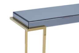 Orsina Luxe Console Table, Modern Lounge Table With C-Shaped Base, Metallic Decorative Table, Outdoor Patio Table in Grey - thumbnail 5